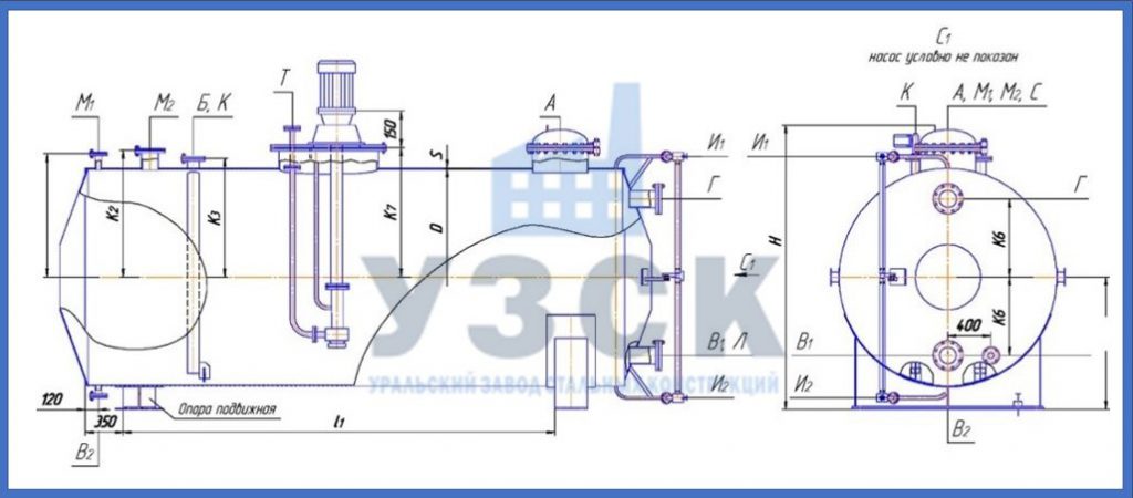 Чертеж емкости ГКК в Пскове